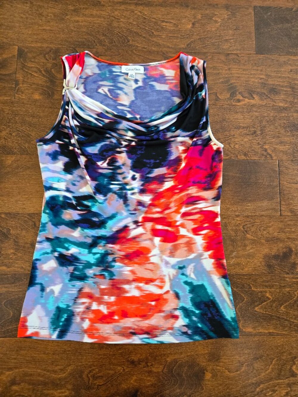 Calvin Klein Colorful Asymmetrical Sleeveless Top/Tank Size Small